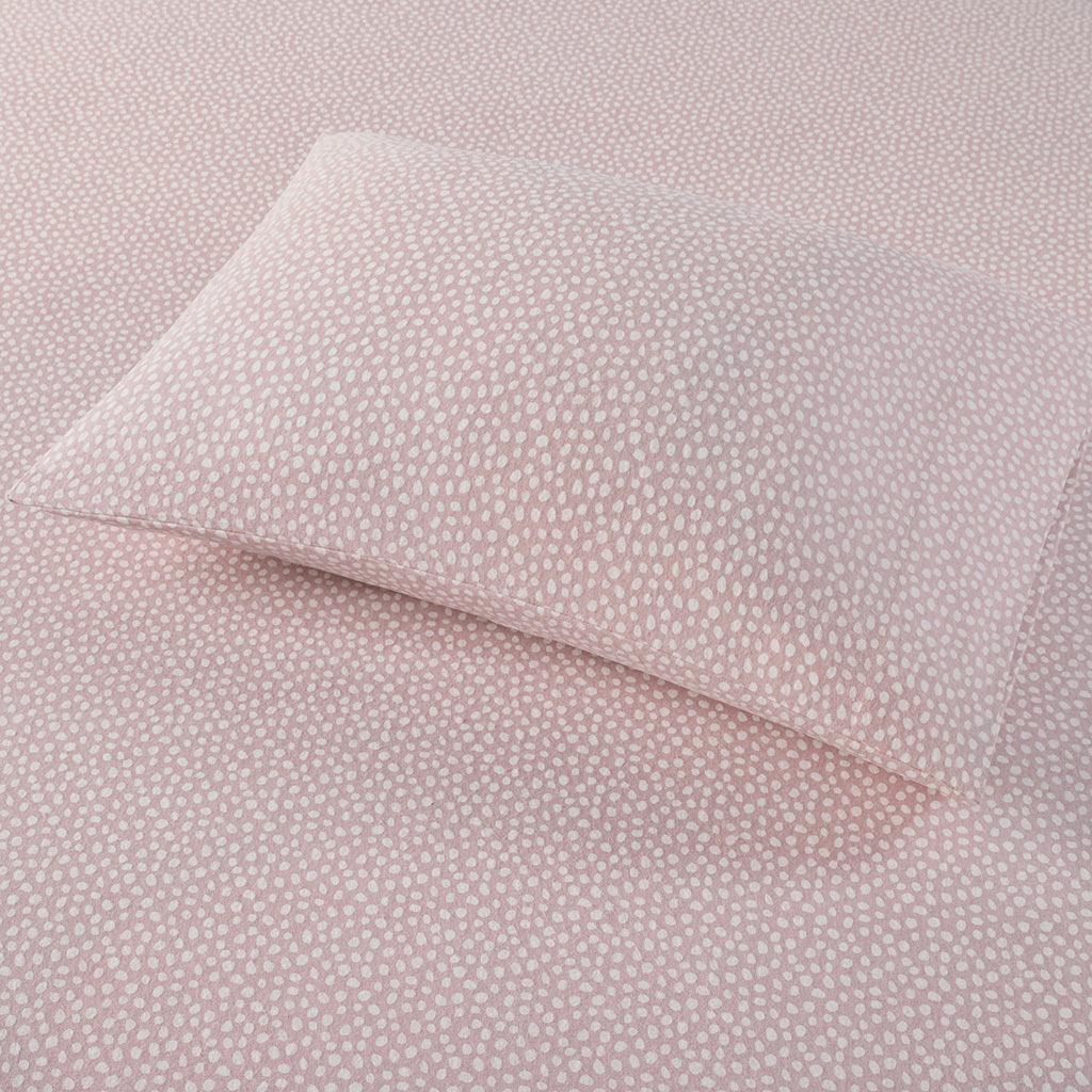 Olliix.com Sheets & Sheet Sets - Cozy Flannel Twin Sheet Set Blush