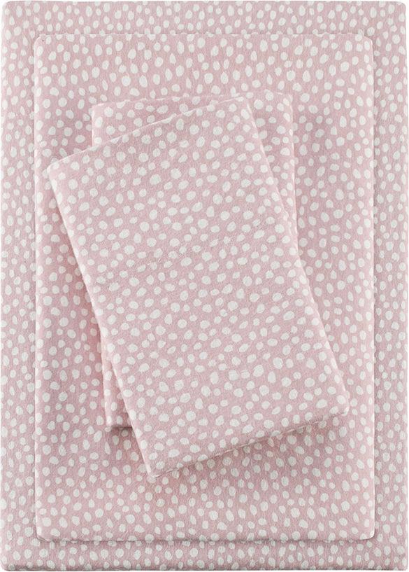 Olliix.com Sheets & Sheet Sets - Cozy Flannel Twin Sheet Set Blush