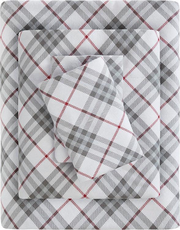 Olliix.com Sheets & Sheet Sets - Cozy Flannel Twin Sheet Set Red