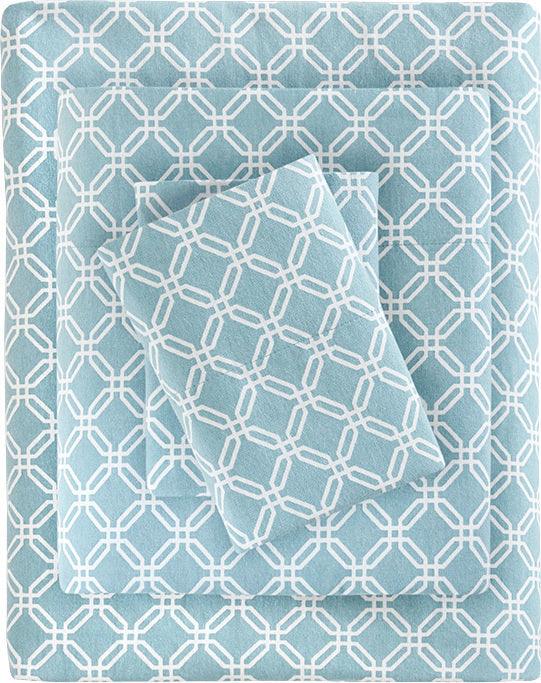 Olliix.com Sheets & Sheet Sets - Cozy Flannel Twin XL Sheet Set Aqua