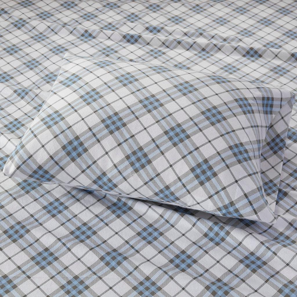 Olliix.com Sheets & Sheet Sets - Cozy Flannel Twin XL Sheet Set Blue