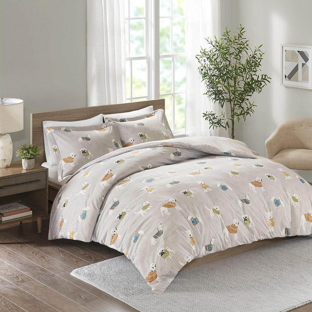 Olliix.com Duvet & Duvet Sets - Cozy Flannel Twin/Twin XL Duvet Set Gray