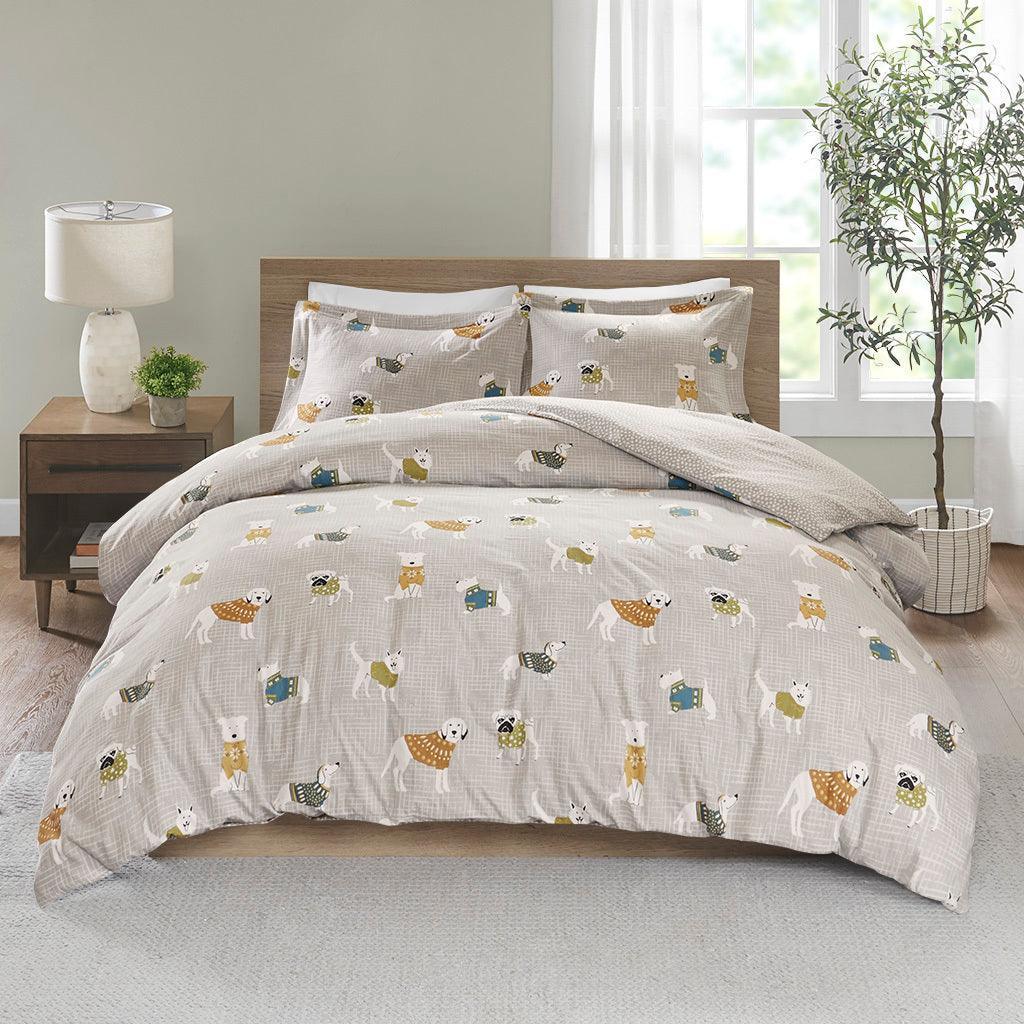 Olliix.com Duvet & Duvet Sets - Cozy Flannel Twin/Twin XL Duvet Set Gray