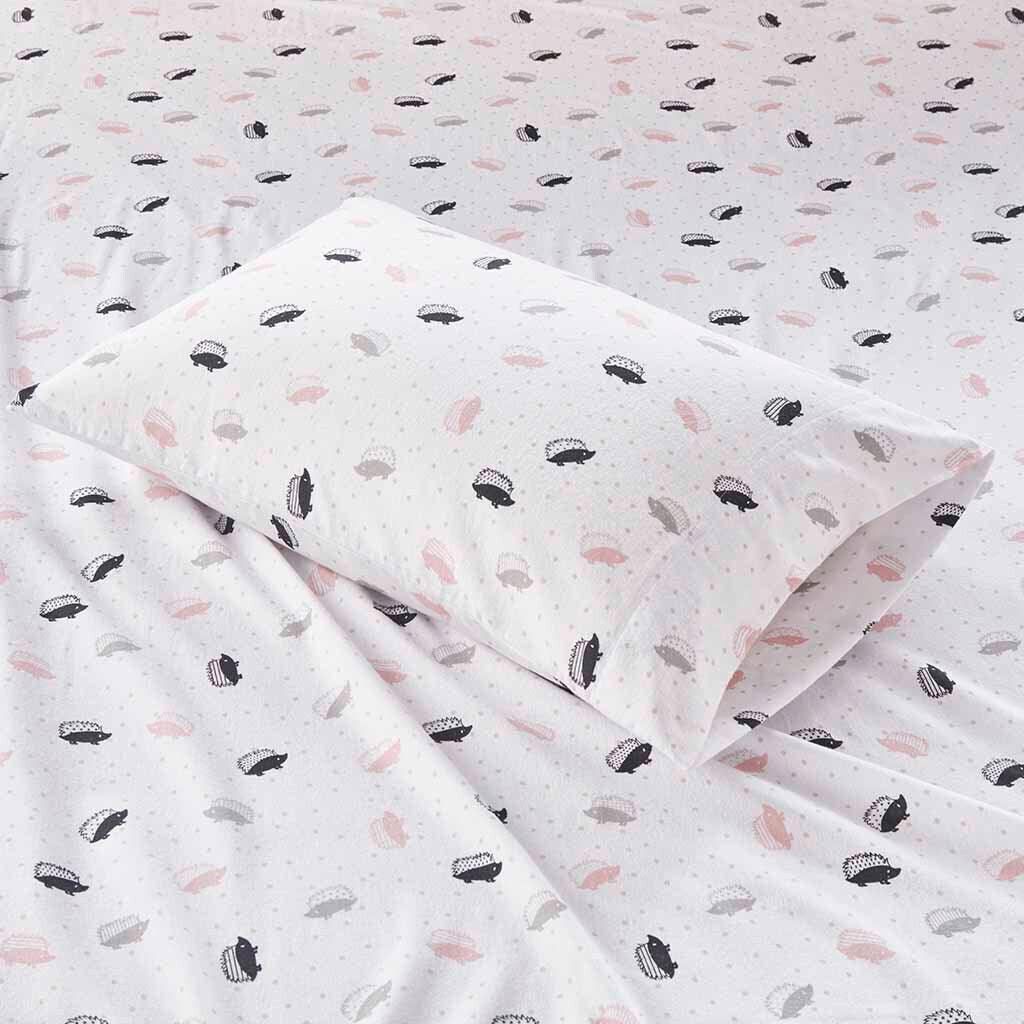 Olliix.com Sheets & Sheet Sets - Cozy Soft Queen Sheet Set Gray & Pink