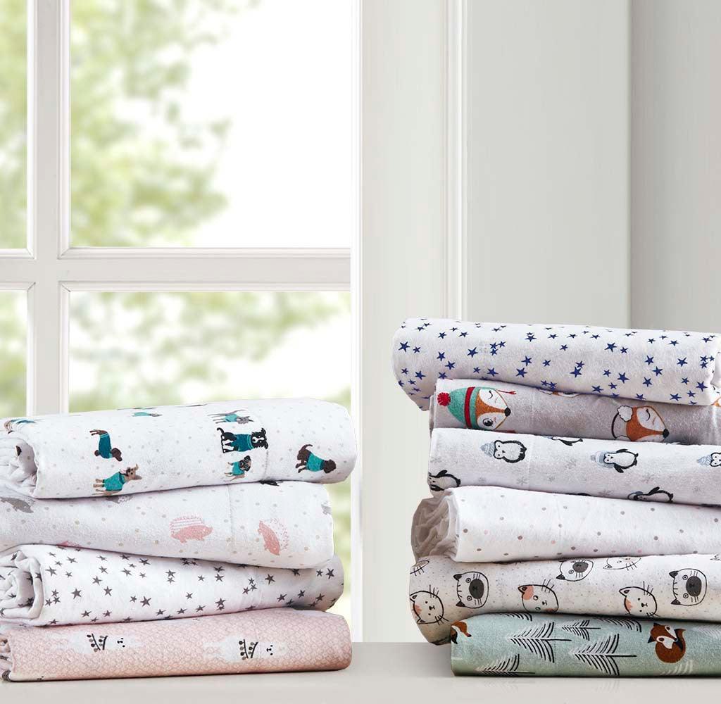 Olliix.com Sheets & Sheet Sets - Cozy Soft Twin XL Sheet Set Gray & Pink