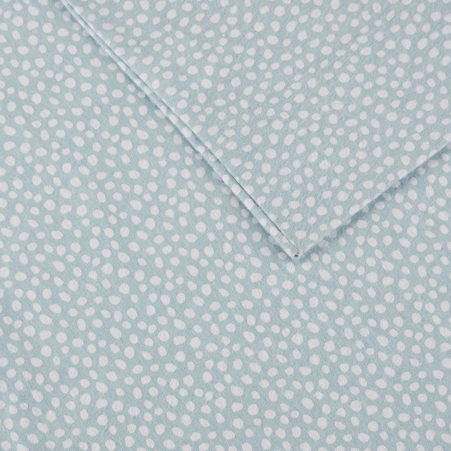 Olliix.com Sheets & Sheet Sets - Cozy Twin Flannel 100% Cotton Print Sheet Set Aqua