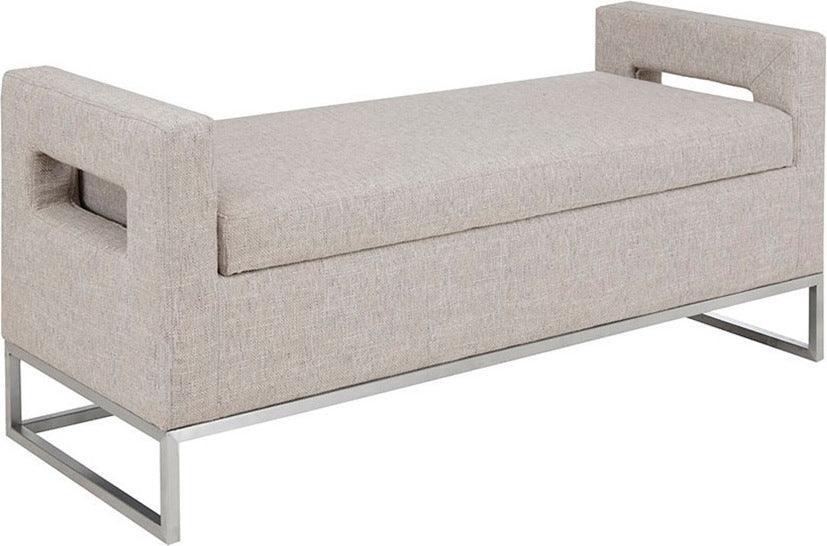Olliix.com Benches - Crawford Storage Bench Gray