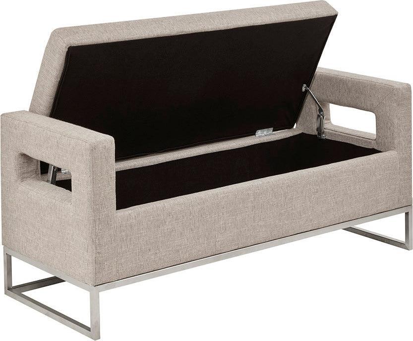 Olliix.com Benches - Crawford Storage Bench Gray