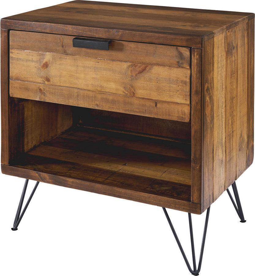 Elements Nightstands & Side Tables - Crow One Drawer Nightstand Brown