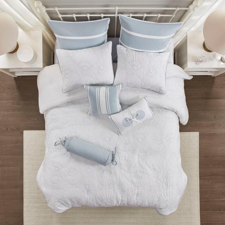 Olliix.com Comforters & Blankets - Crystal Mid-Century Beach Comforter Set White King