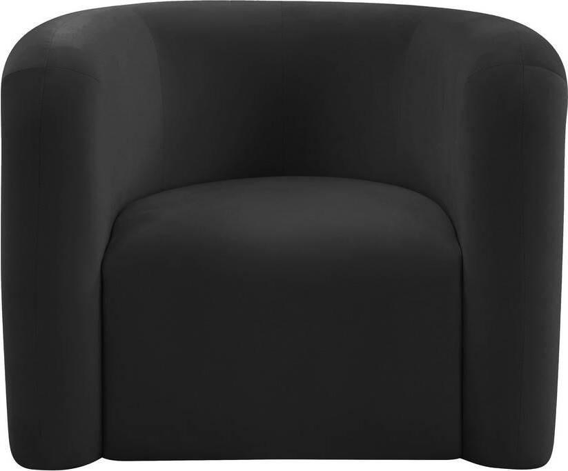Tov Furniture Accent Chairs - Curves Black Velvet Lounge Chair