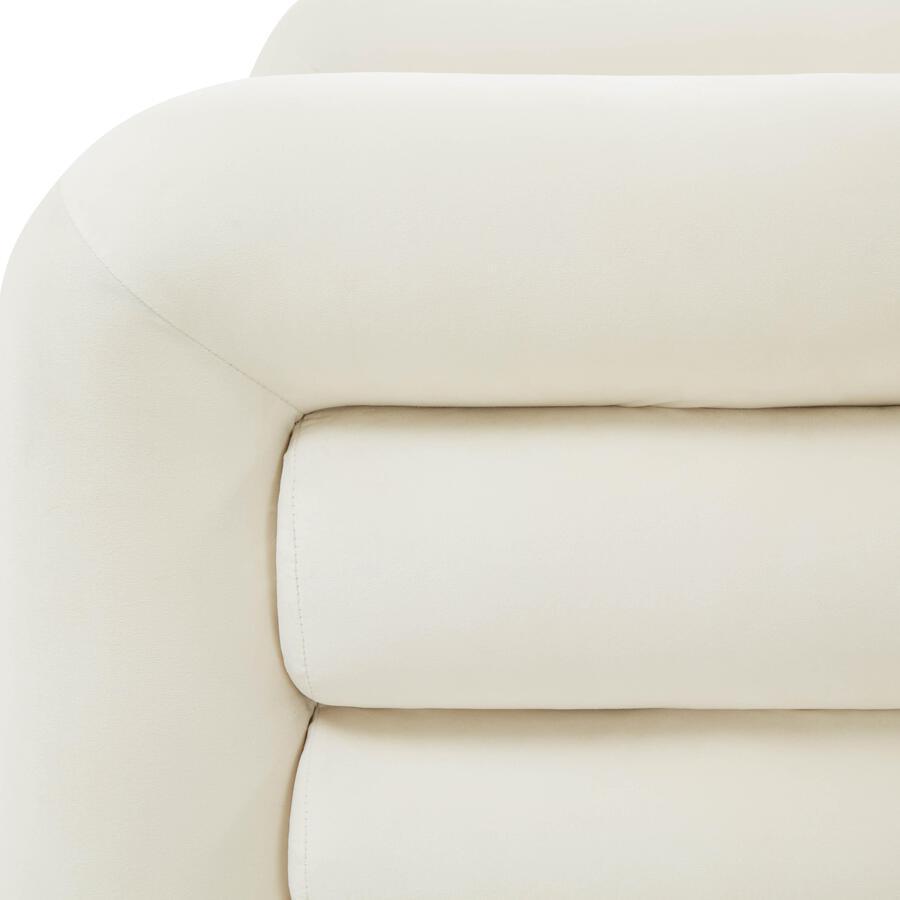 Tov Furniture Accent Chairs - Curves Cream Velvet Lounge Chair Cream