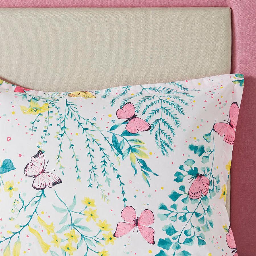 Olliix.com Comforters & Blankets - Cynthia Full Printed Butterfly Comforter Set Pink
