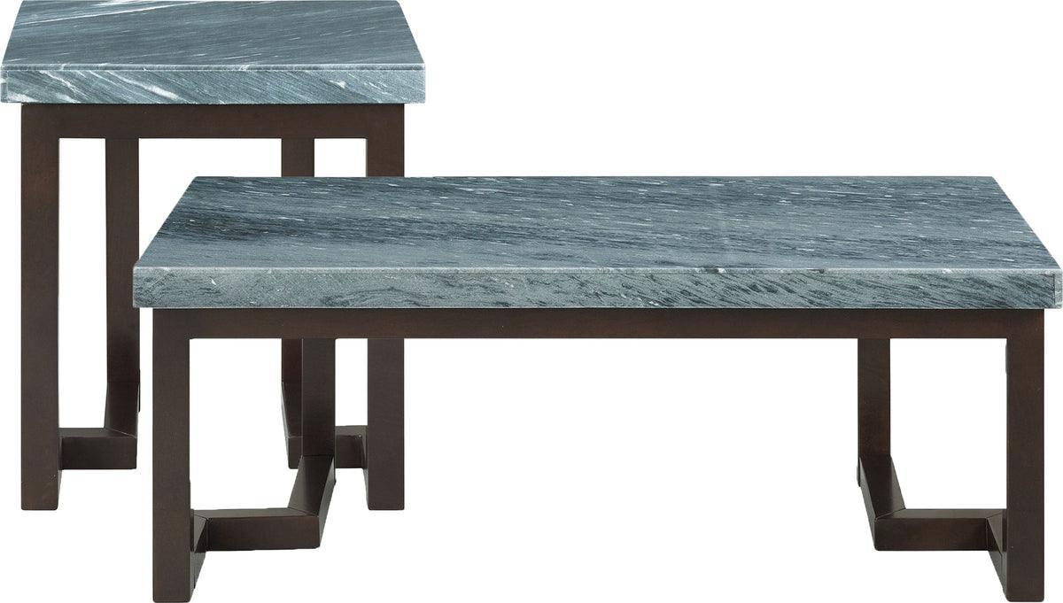 Elements Living Room Sets - Cypher 2PC Occasional Marble Table Set in Gray