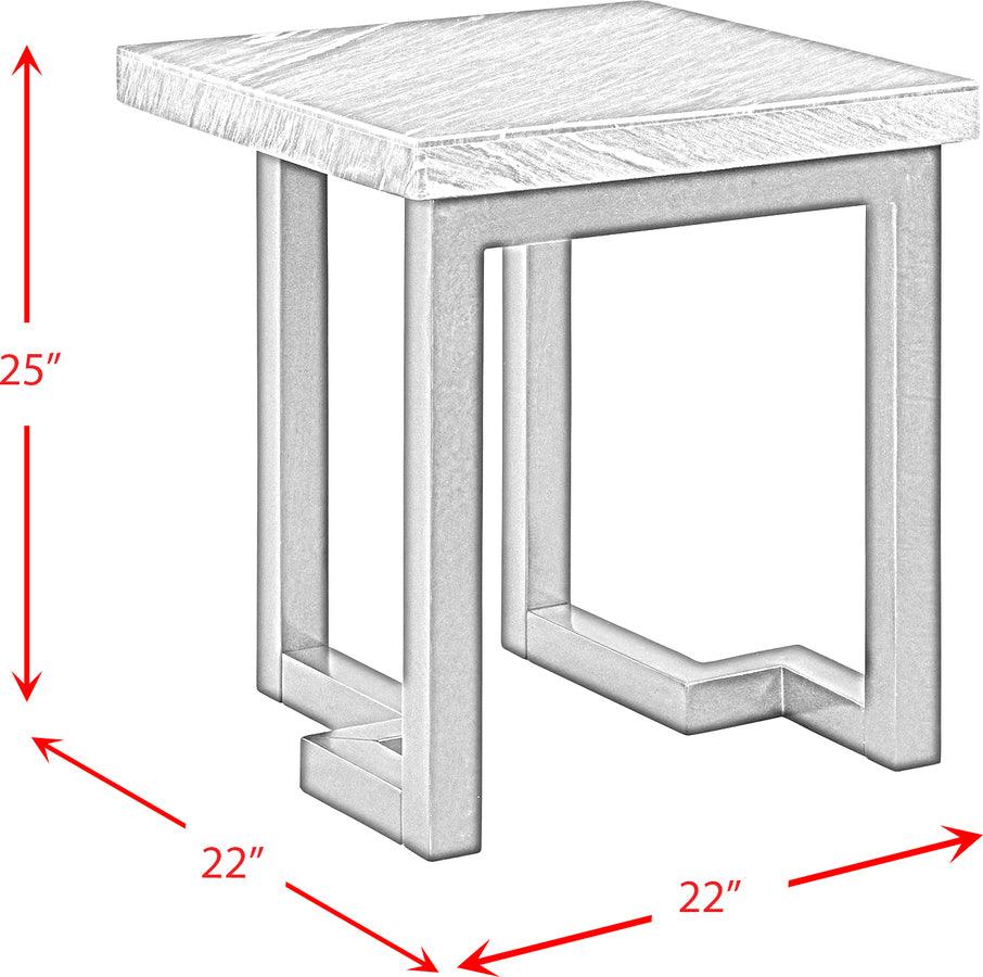 Elements Side & End Tables - Cypher Marble Square End Table in Gray