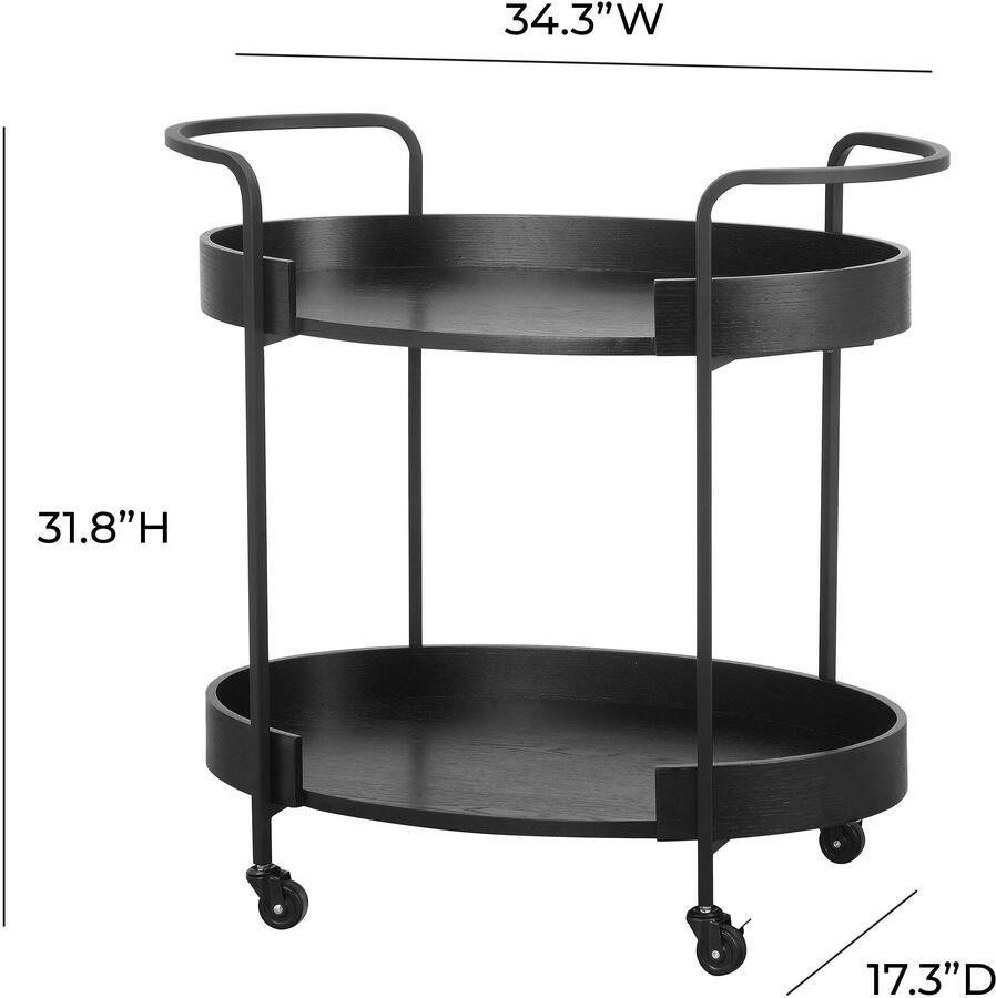 Tov Furniture Kitchen & Bar Carts - Cyril Black Bar Cart