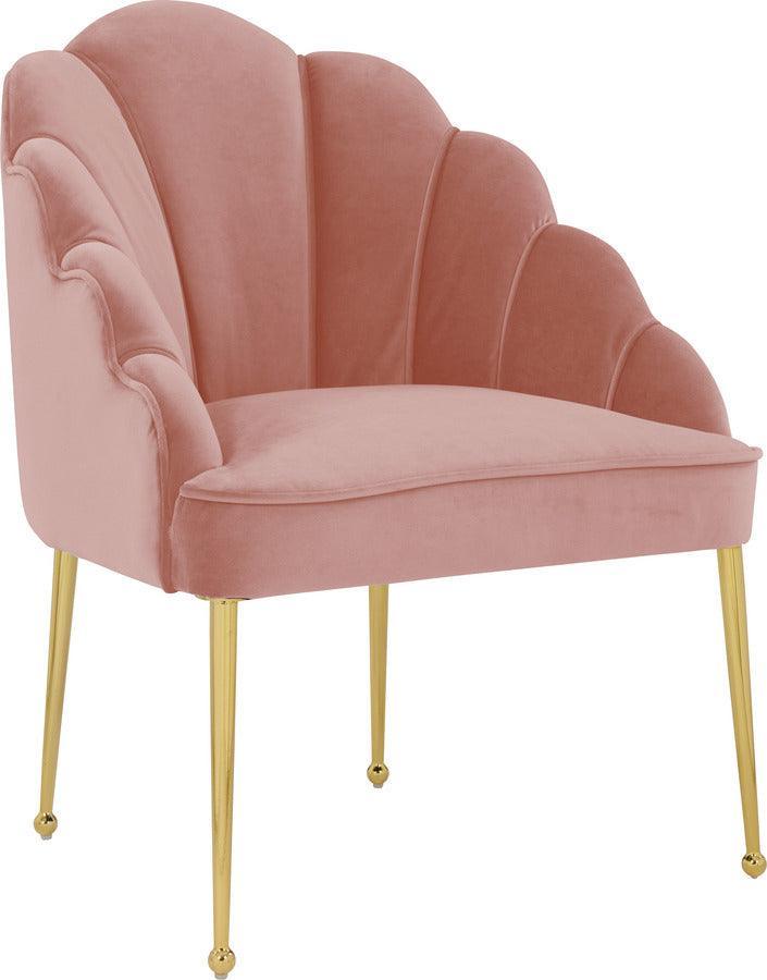 Tov Furniture Accent Chairs - Daisy Blush Velvet Chair Gold & Blush