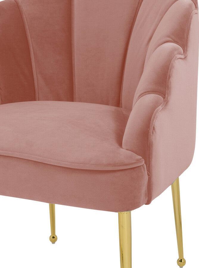 Tov Furniture Accent Chairs - Daisy Blush Velvet Chair Gold & Blush