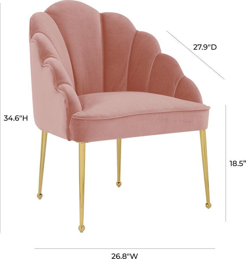 Tov Furniture Accent Chairs - Daisy Blush Velvet Chair Gold & Blush