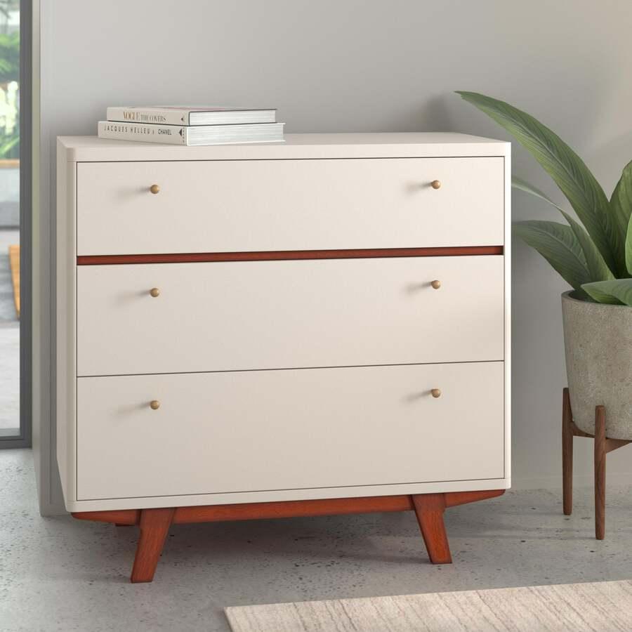 Alpine Furniture Chest of Drawers - Dakota 3 Drawer Small Chest