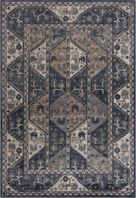 Olliix.com Indoor Rugs - Dakota 5x7 Area Rug Blue & Cream