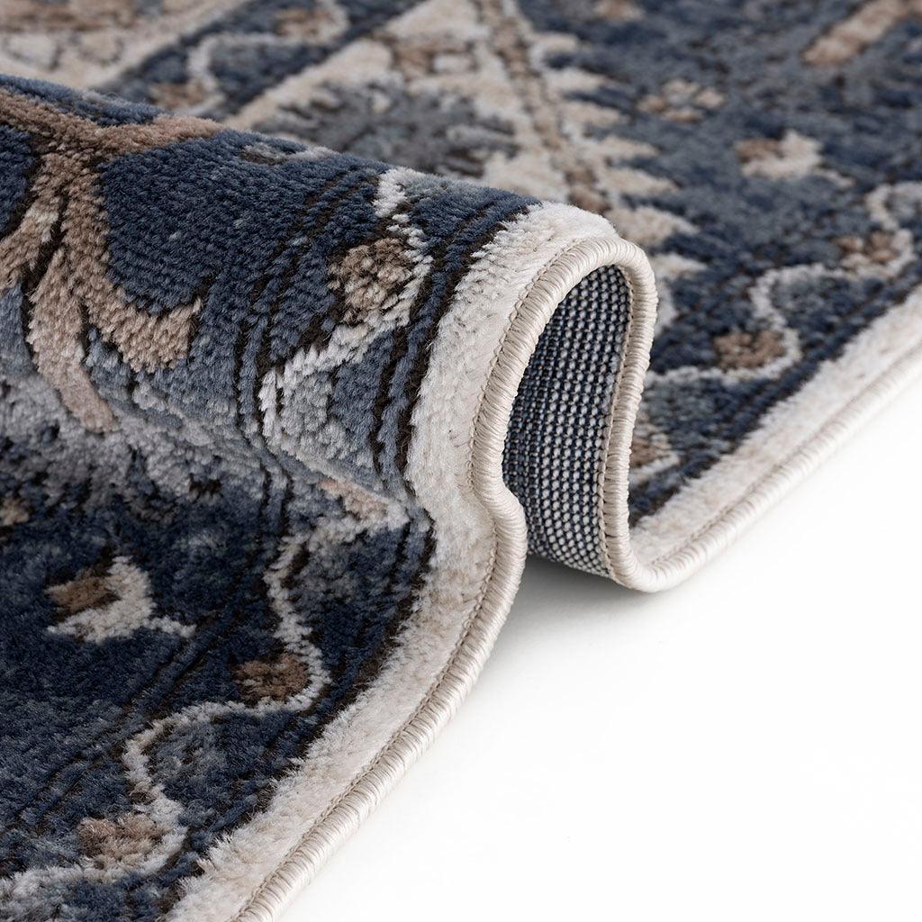 Olliix.com Indoor Rugs - Dakota 5x7 Area Rug Blue & Cream