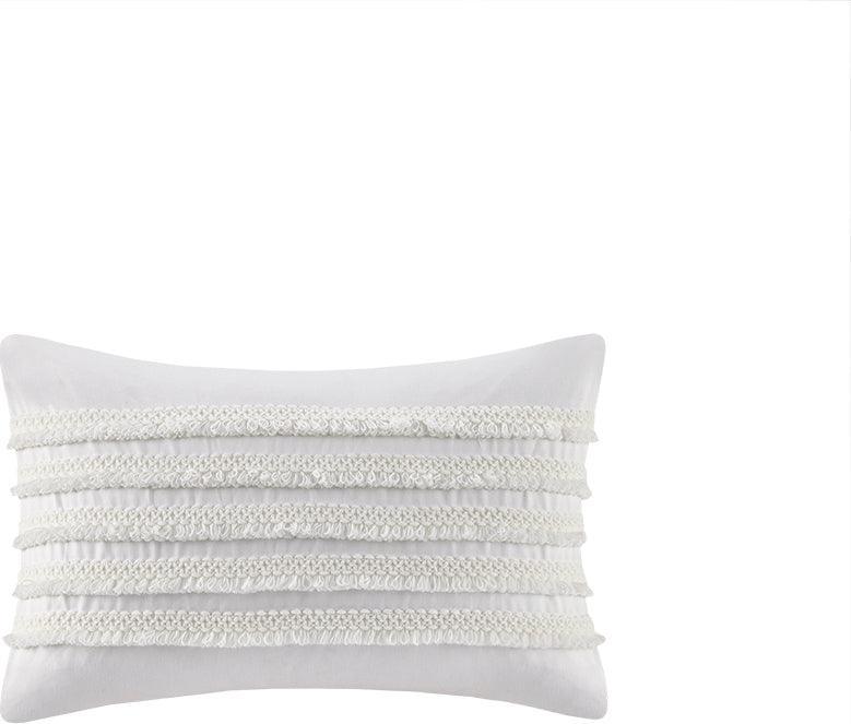 Olliix.com Pillows - Daria Global Inspired Cotton Oblong Pillow 12"W x 20"L Ivory