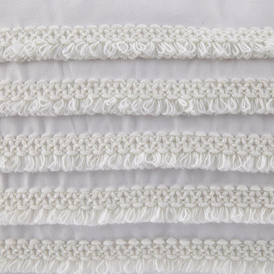 Olliix.com Pillows - Daria Global Inspired Cotton Oblong Pillow 12"W x 20"L Ivory