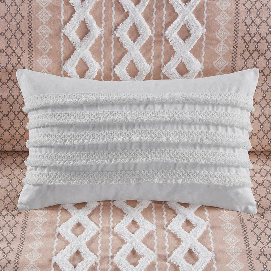 Olliix.com Pillows - Daria Global Inspired Cotton Oblong Pillow 12"W x 20"L Ivory