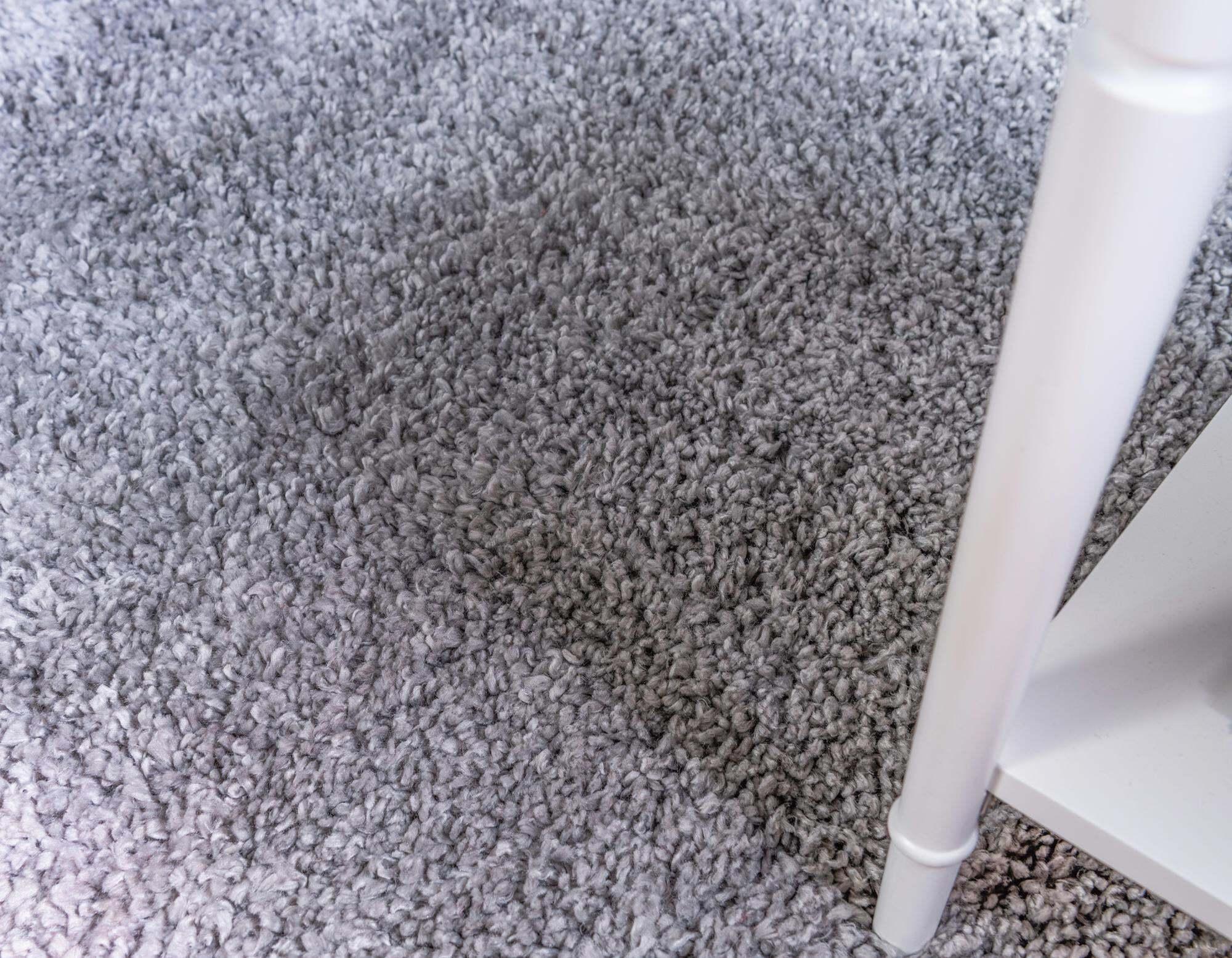 Unique Loom Indoor Rugs - Davos Shag 6 Ft Round Rug Sterling