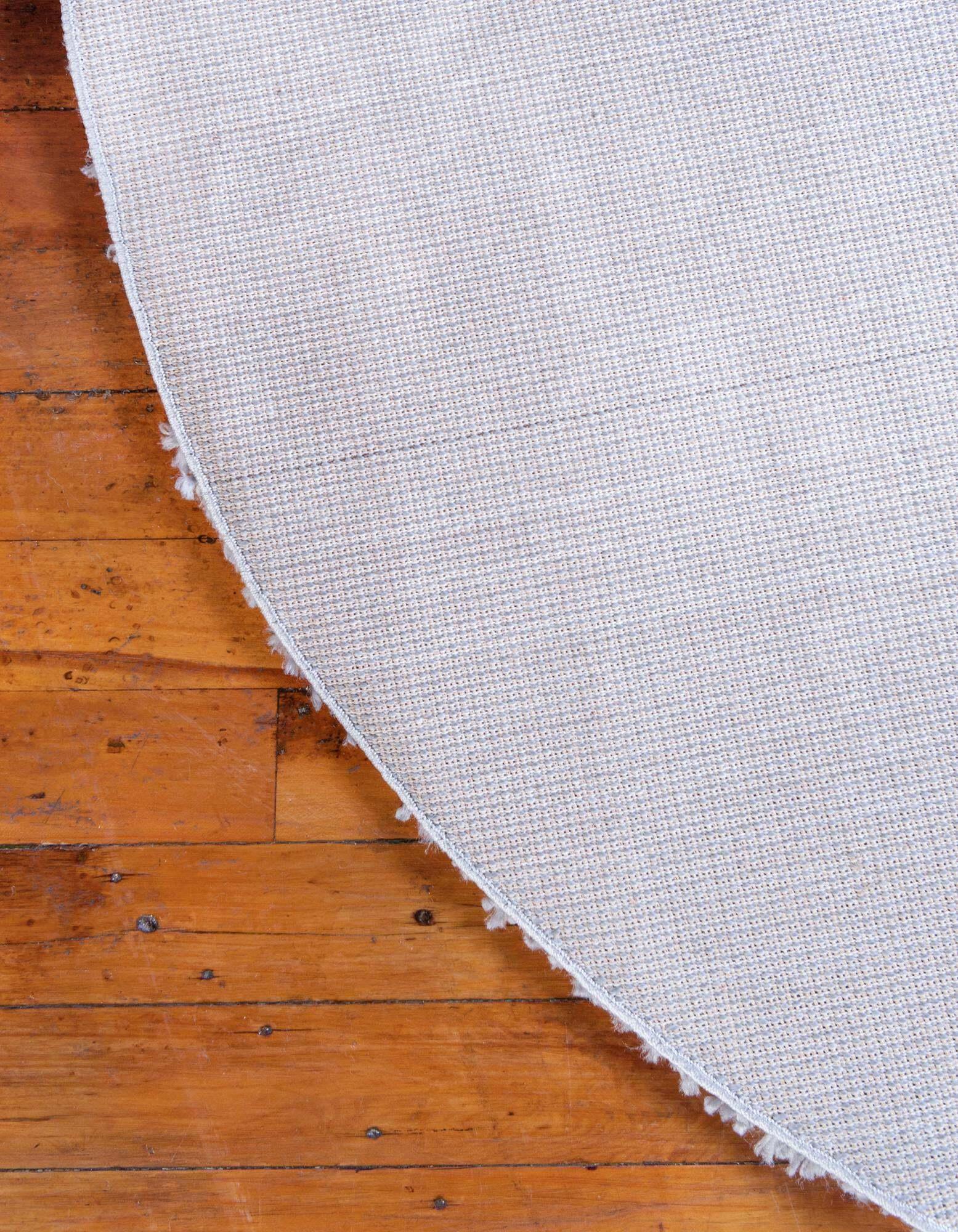 Unique Loom Indoor Rugs - Davos Shag 6 Ft Round Rug Sterling