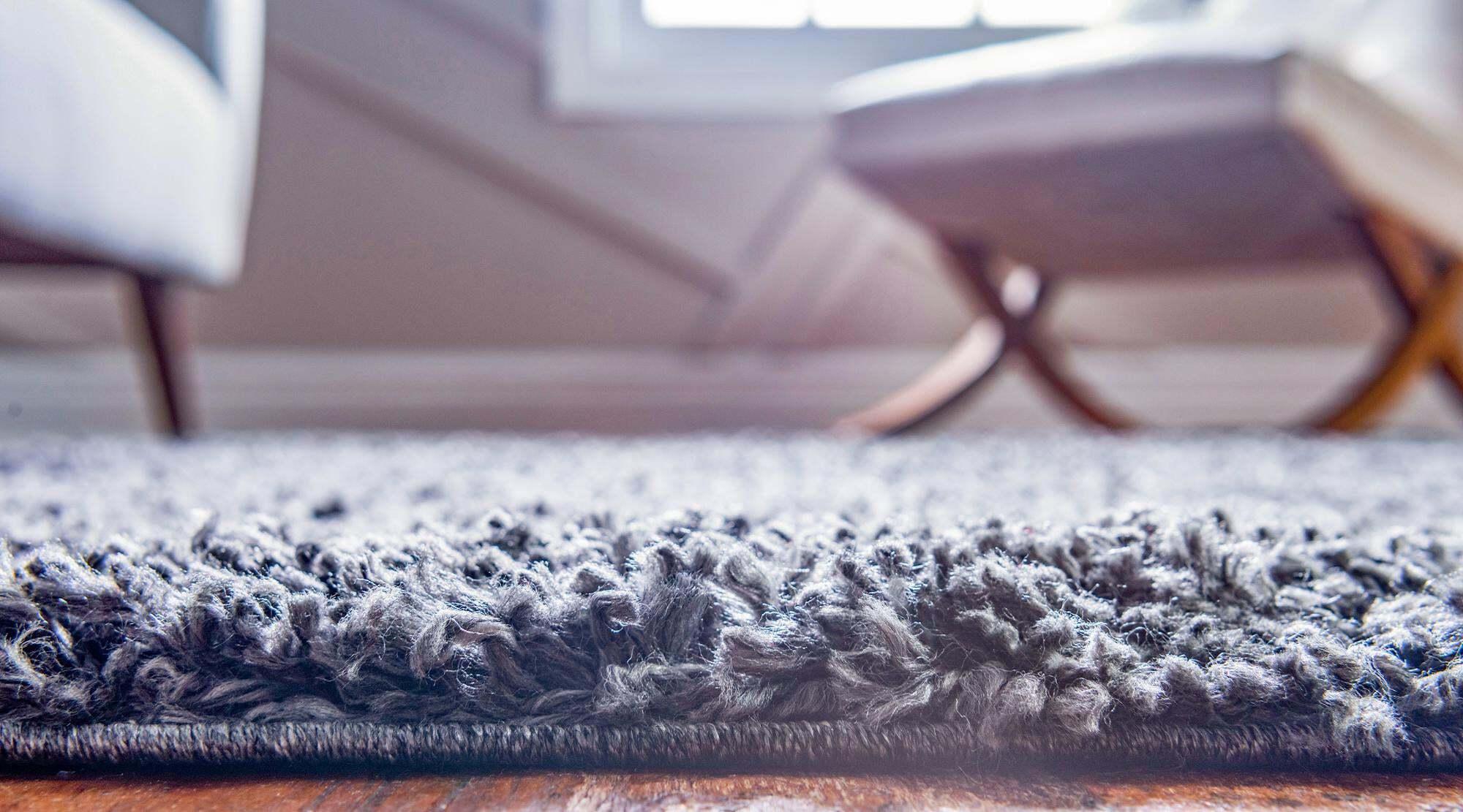 Unique Loom Indoor Rugs - Davos Shag Solid Rectangular 9x12 Rug Peppercorn