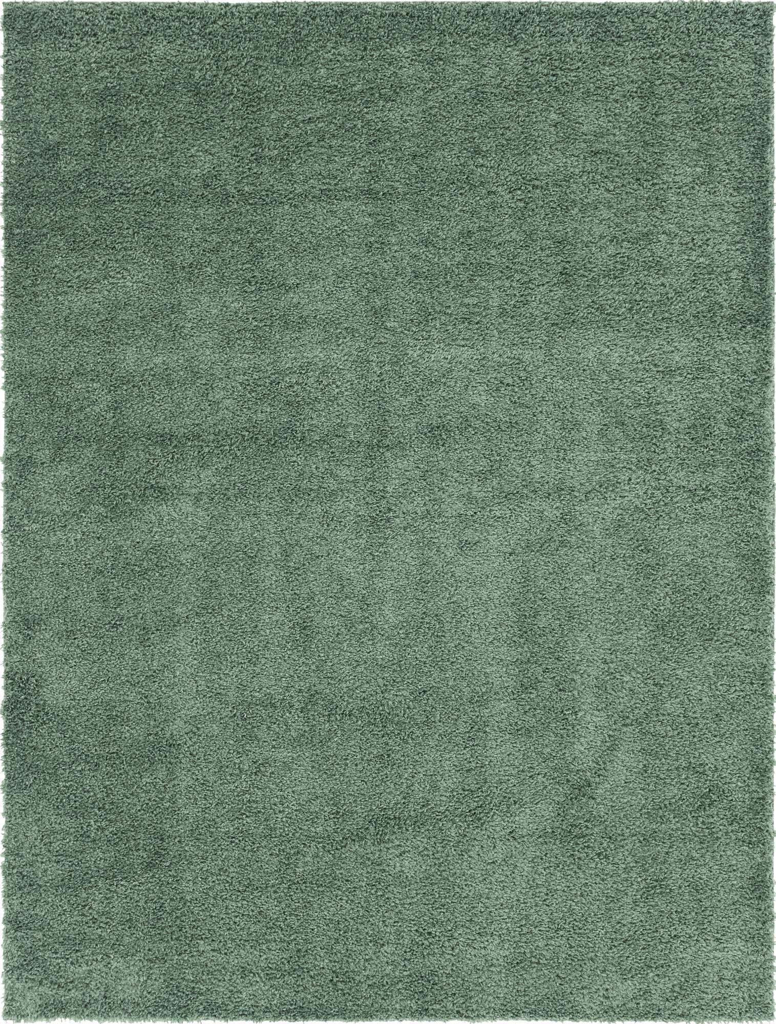 Unique Loom Indoor Rugs - Davos Shag Solid Rectangular 9x12 Rug Sage
