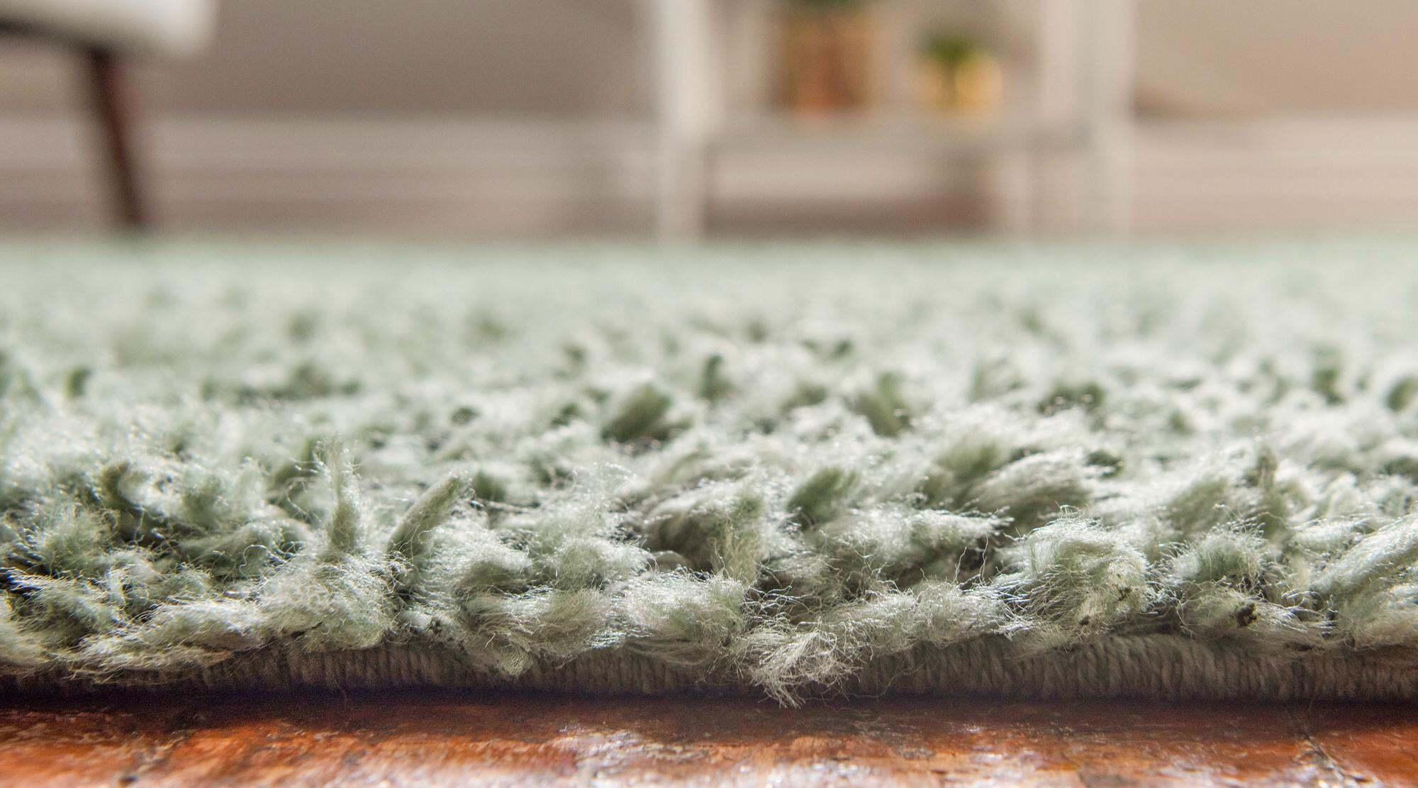 Unique Loom Indoor Rugs - Davos Shag Solid Rectangular 9x12 Rug Sage