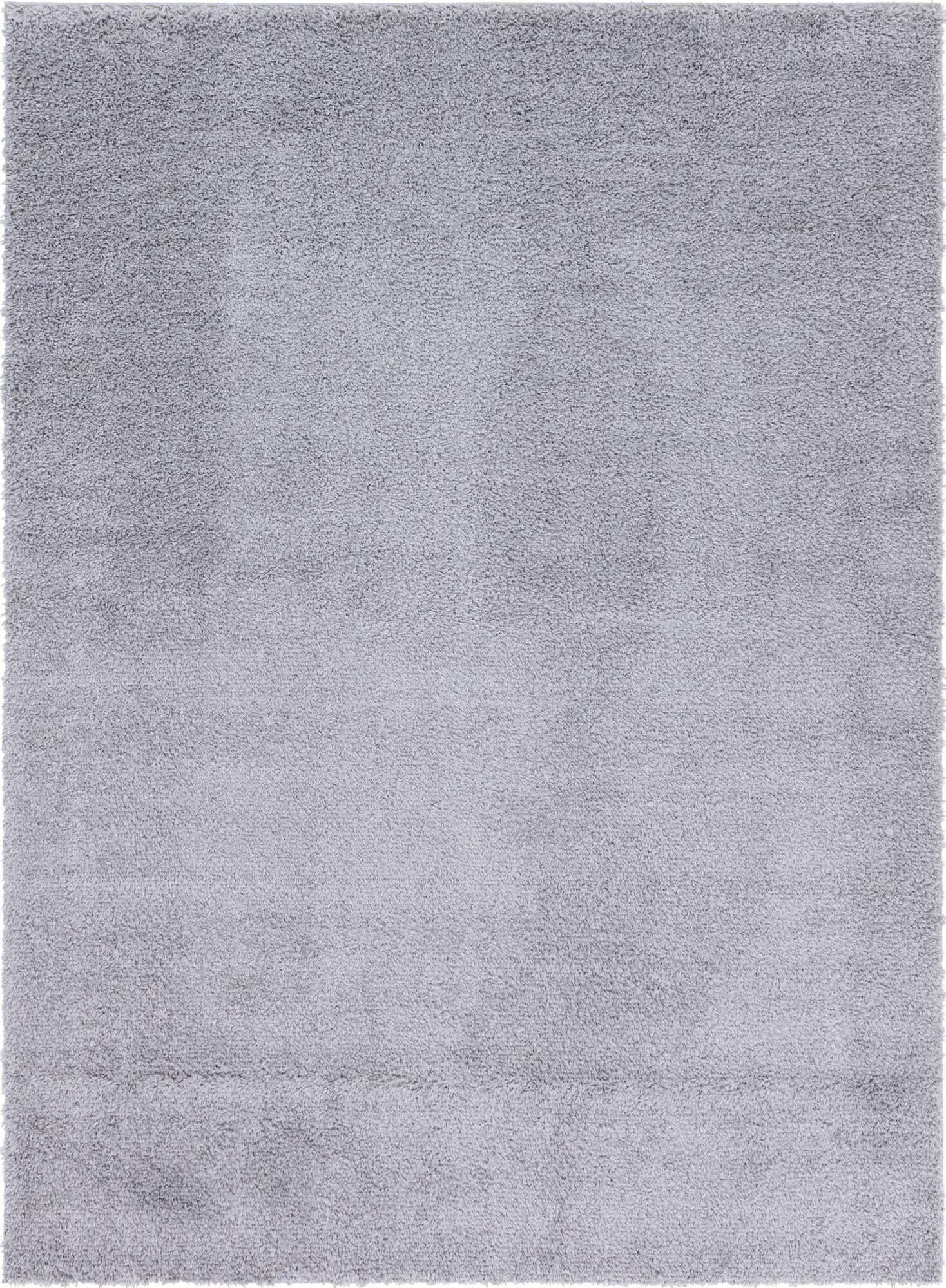 Unique Loom Indoor Rugs - Davos Shag Solid Rectangular 9x12 Rug Sterling