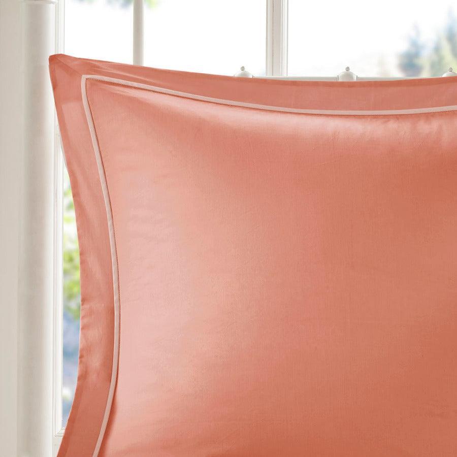 Olliix.com Comforters & Blankets - Dawn 9 Piece Cotton 26 " W Percale Comforter Set Coral Queen