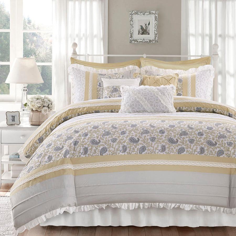 Shop Dawn 9 Piece Cotton Percale Comforter Set Yellow King
