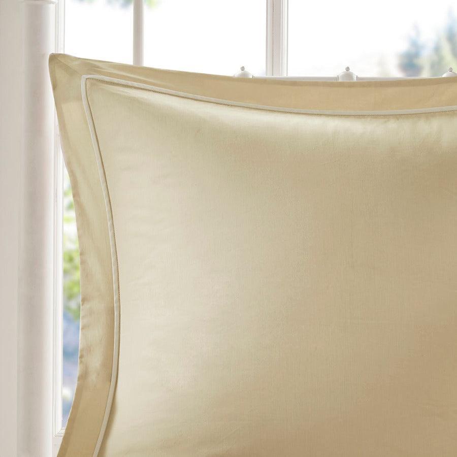 Olliix.com Comforters & Blankets - Dawn 9 Piece Cotton Percale Comforter Set Yellow King