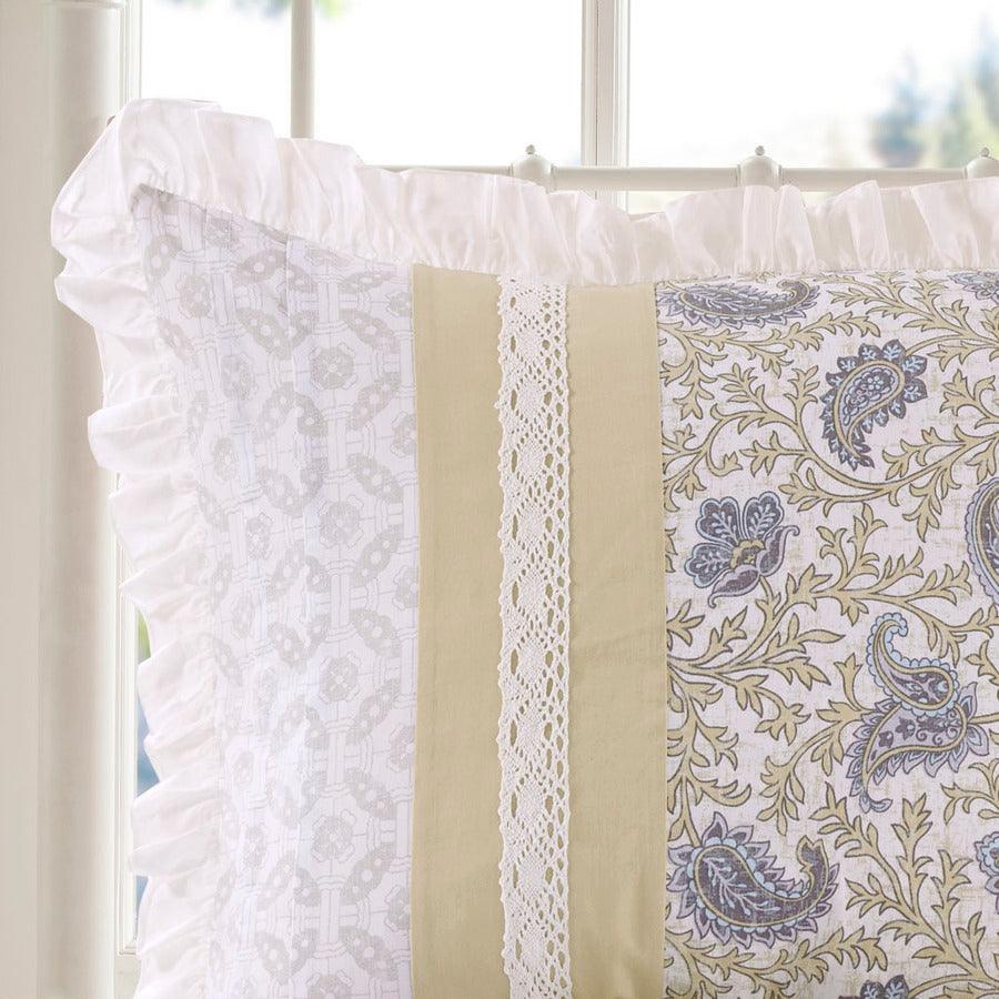 Olliix.com Comforters & Blankets - Dawn 9 Piece Cotton Percale Comforter Set Yellow King