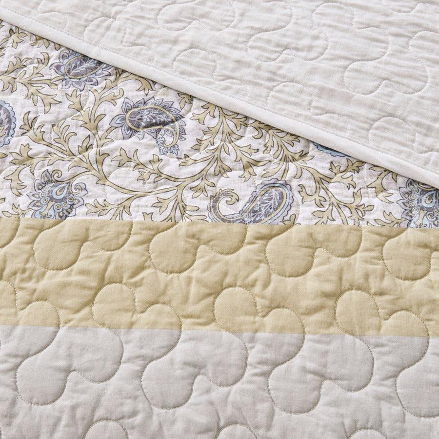 Olliix.com Comforters & Blankets - Dawn King/California King 6 Piece Cotton Percale Reversible Coverlet Set Yellow