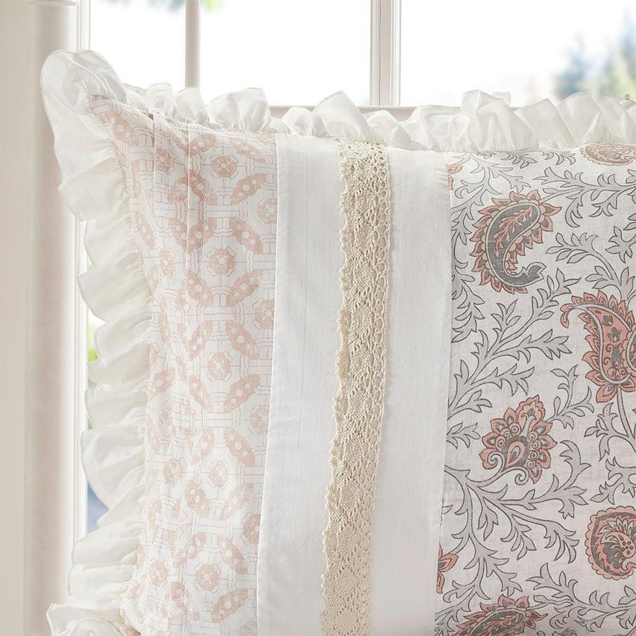 Olliix.com Comforters & Blankets - Dawn Transitional 9 Piece Cotton Percale Comforter Set Blush Cal King