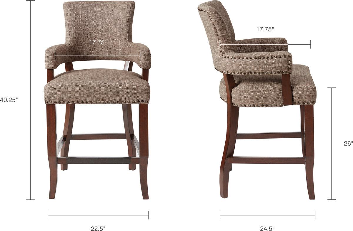Olliix.com Barstools - Dawson Arm 26?? Counter Stool Brown