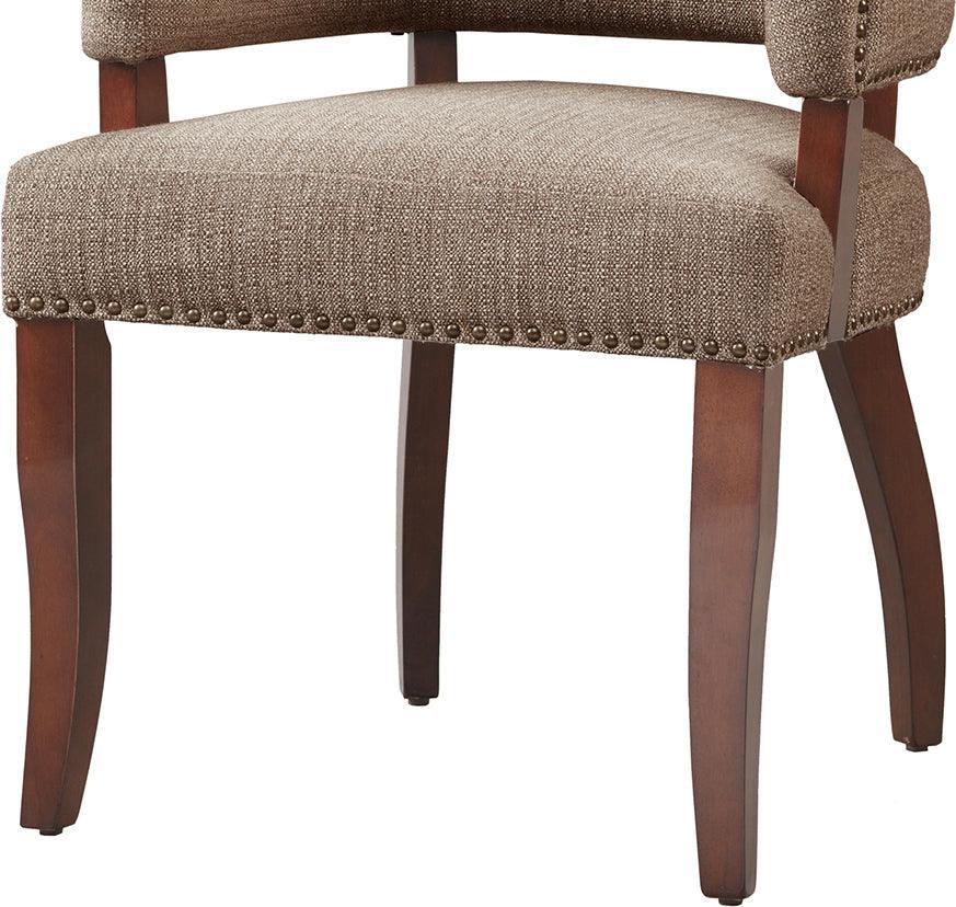 Olliix.com Dining Chairs - Dawson Traditional Arm Dining Chair 24W x 25.5D x35H" Brown