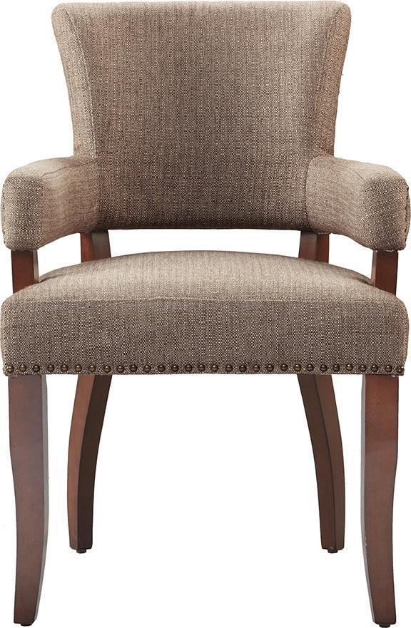 Olliix.com Dining Chairs - Dawson Traditional Arm Dining Chair 24W x 25.5D x35H" Brown