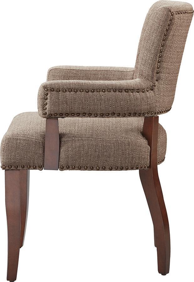 Olliix.com Dining Chairs - Dawson Traditional Arm Dining Chair 24W x 25.5D x35H" Brown