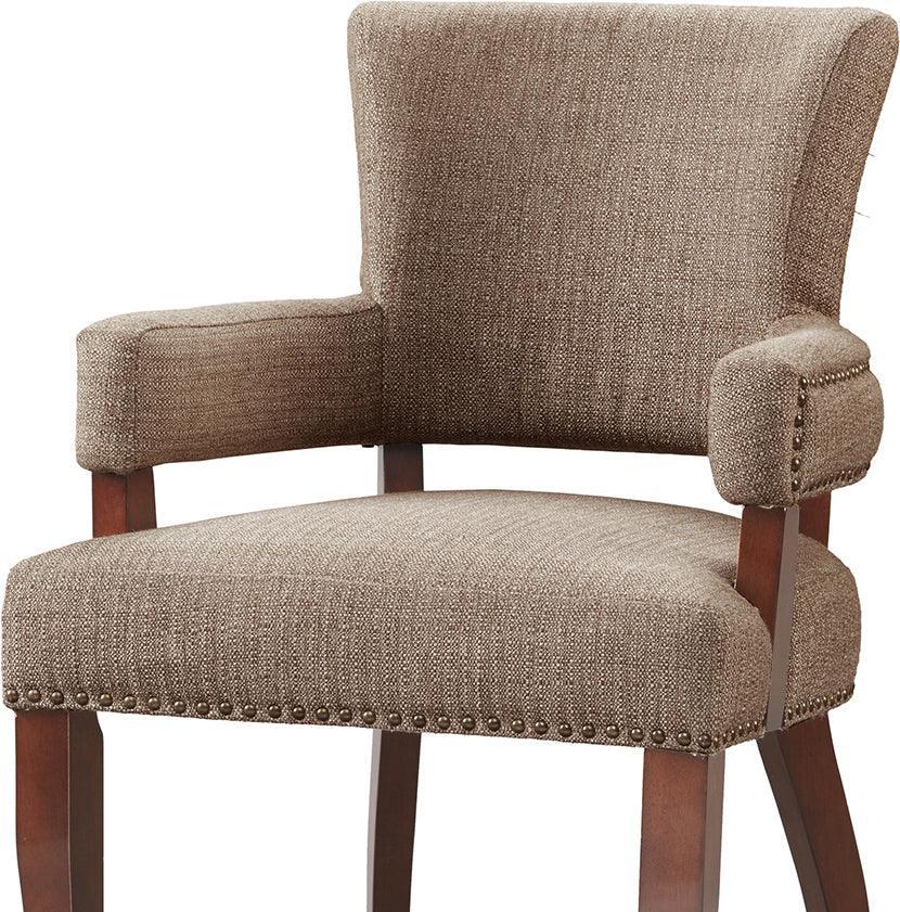 Olliix.com Dining Chairs - Dawson Traditional Arm Dining Chair 24W x 25.5D x35H" Brown