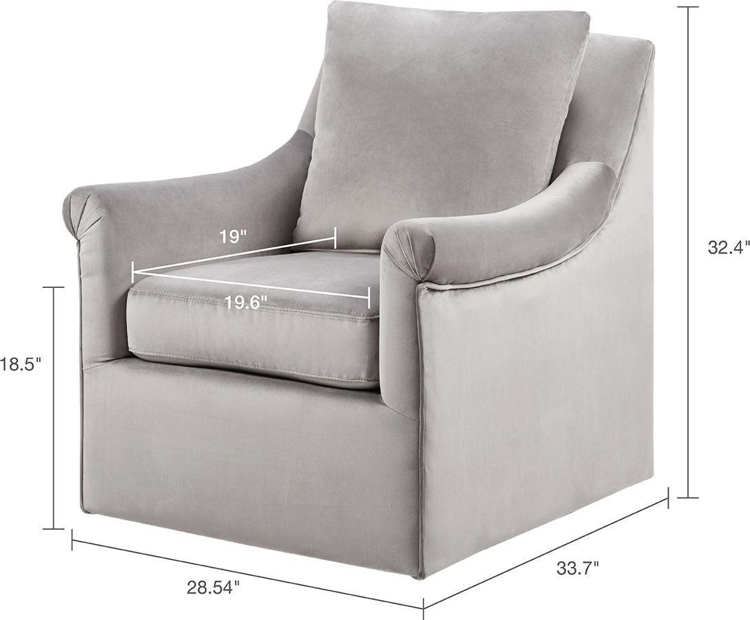 Olliix.com Accent Chairs - Deanna Swivel Chair Gray