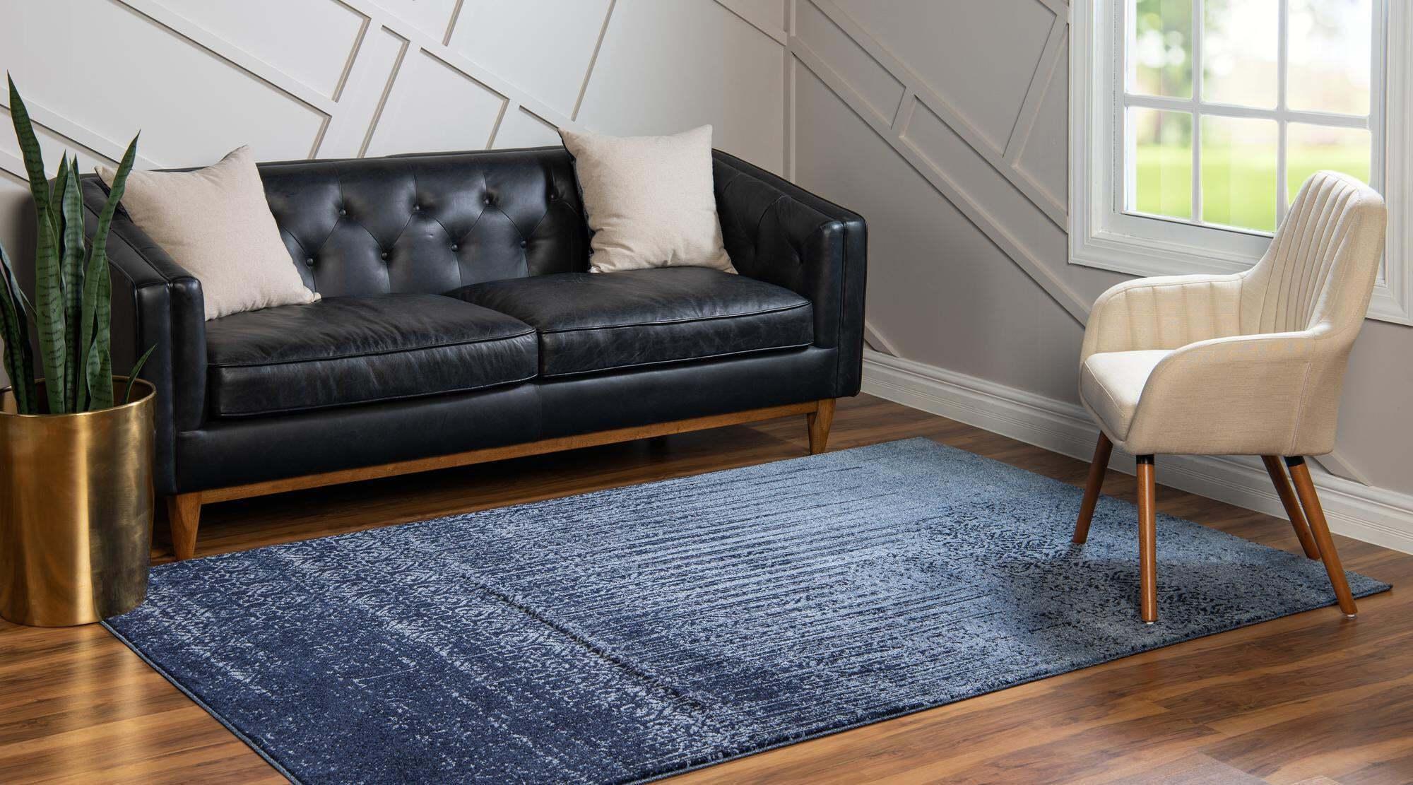 Unique Loom Indoor Rugs - Del Mar 5x8 Rug Blue