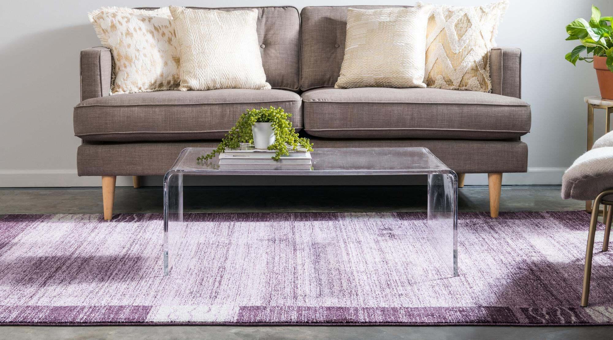 Unique Loom Indoor Rugs - Del Mar Border 5x8 Rug Purple & Multicolor