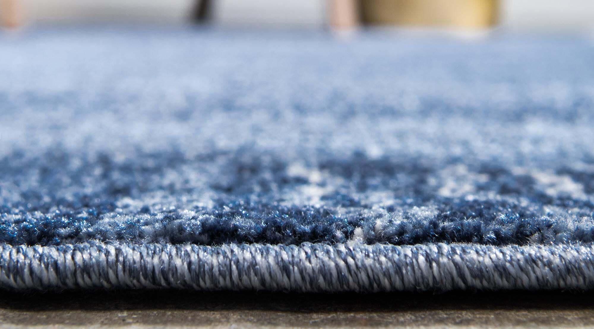 Unique Loom Indoor Rugs - Del Mar Border Rectangular 9x12 Rug Navy Blue & Ivory